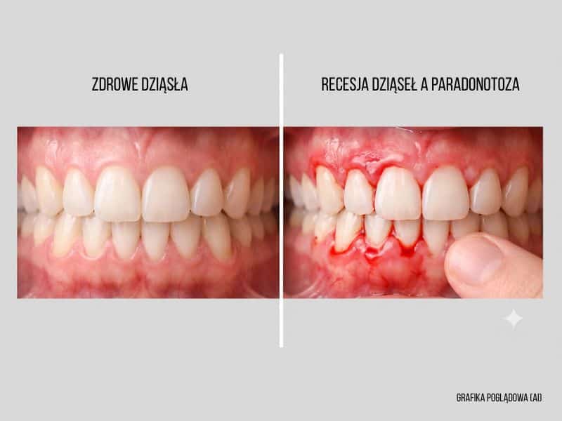 Recesja dziąseł a paradontoza